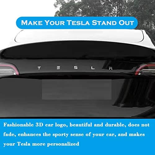 YHCDSEA 3D Podignuta Tesla vrata za prtljažnice Umetni slova Emblems ABS Materijal kompatibilan s Tesla Model 3 Y S X serija Pribor