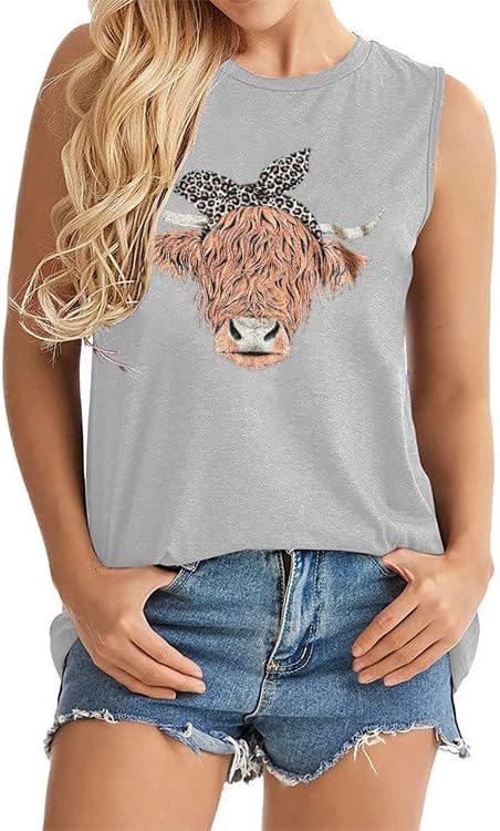 2023 pamučni leopard krava print labavi fit Preveliki kawaii cami camisole tenk bluza majica prsluka za žensku prsluk vj