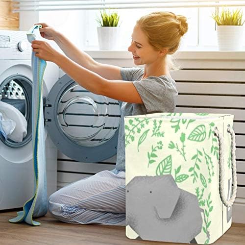UNICEY Jungle Elephant Veliki kanta za skladištenje preklopljivog rublja za pranje za vrtić i dječju sobu