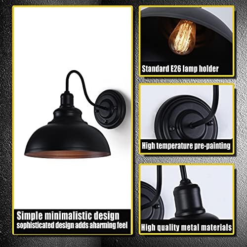Bezbojna Crna Zidna svjetiljka s prekidačem za uključivanje / isključivanje prigušivača, prigušiva zidna svjetiljka, Industrijska rasvjeta