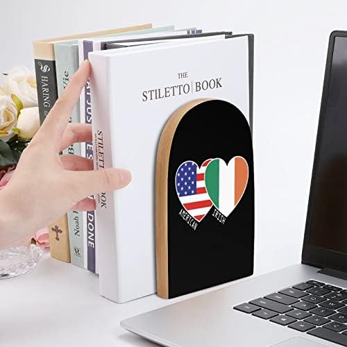 Irsko - američka zastava u obliku srca ukrasni držači za knjige za police 1 par krajeva knjiga neklizajući uredski stalak za pohranu