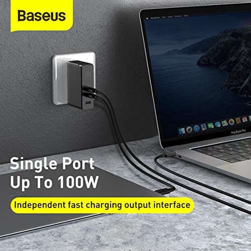 USB C punjač, ​​Baseus 120W Gan II Brzi punjač, ​​Quick Charge 5.0 Kompaktni punjač sa 100W USB C kabelom, za MacBook Pro/Air, prijenosna