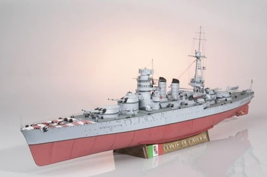 Drugi svjetski rat Italija bojnog broda Conte di Cavour 3D Paper Model Kit Toy Kids Pokloni