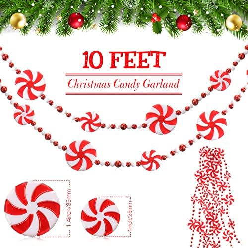 10 stopa božićni bombon vijenac od peperminta bombon vijenac božićni ukrasi lažni kristalni slatkiš dekor božićno drvce vijenac za