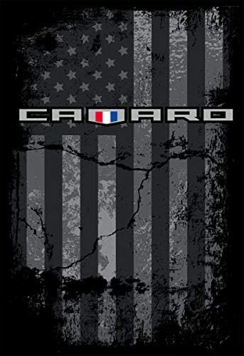 JH Design Group Men's Chevy Camaro Black majica u uznemirenoj američkoj zastavi