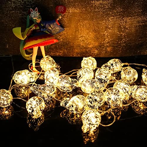 Kibtoy 10 LED Halloween Dekoracija lubanja Skupina Svjetla 4,29ft Narančasta svjetla na otvorenom za Halloween ukrasi, festivali, zabave