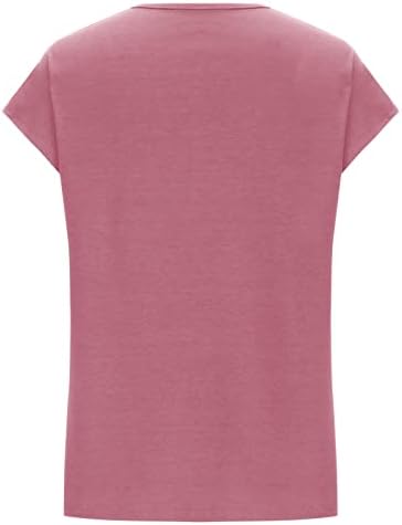 Ljetni vrhovi za žene V vrat čipkaste kukičane patchwork majice cvjetni print kratki rukavi lagane lagane košulje bluza