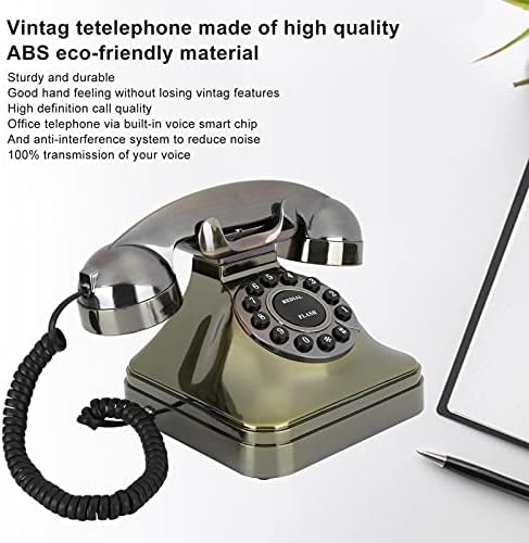 Vintage fiksna telefona Antička brončana visoka razlučivost Poziv Veliki gumb