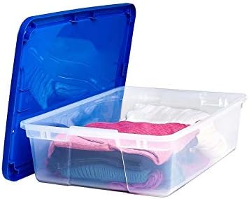 Homz Snaplock Clear Clear Storage s poklopcem, srednje-28 kvadrat, plava, 2 brojanja