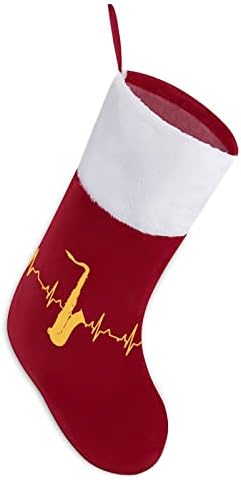 Saksofonski otkucaji srca božićno viseće čarape Slatka Djed Božićnja