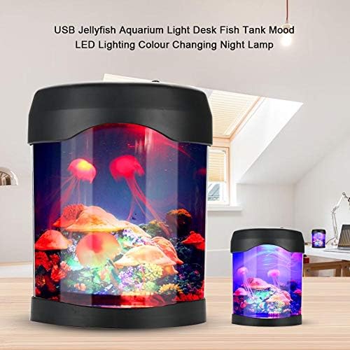 Mini stolna svjetiljka s umjetnim meduzama, svjetlosnim efektima koji mijenjaju boju, lampa raspoloženja akvarija