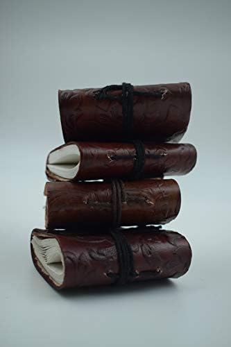 Prekomjerno set od 4 minijaturnog dnevnika kože časopis za bilježnice - ručno izrađeni časopis za studente, uredski kožni časopis za