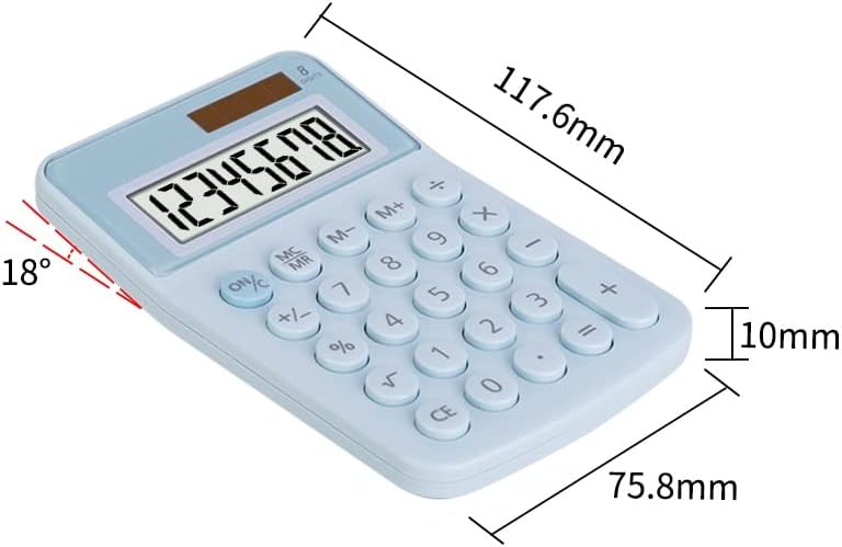 MJWDP Mini kalkulator solarna boja Student Slatki kalkulatori prijenosni lagani nošenje Slatki kawaii School Office Offices (boja: