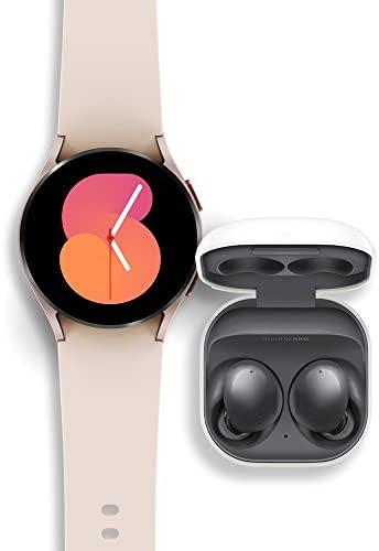 Samsung Galaxy Watch 5 + Buds 2 Bundle 40 mm Bluetooth pametni sat w/tijelo, zdravlje, fitness, tragač za spavanje, ružičasti pojas