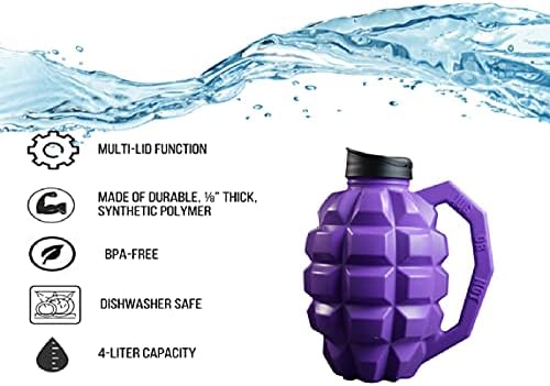 Vrč ili nade 4 litre boca s vodom za višekratnu upotrebu s više galona s multi -poklopcem od slame, okretne kapice i ergonomske ručke,