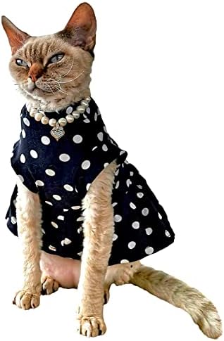 Kotomoda mačka majica polka dot haljina za sfinx i gole mačke