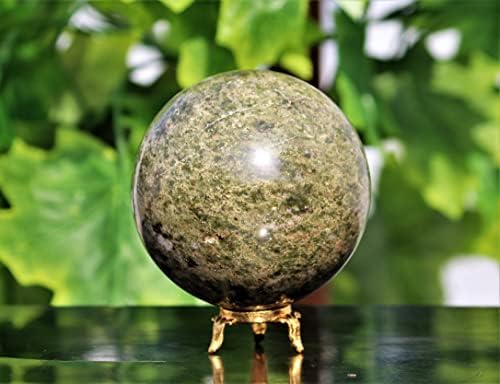 Izvrsni prirodno polirani zeleni vesuvianski kristalni kvarcni kamena sfera čakra zacjeljivanje kvarc Veliki minerali kuglice uzorak