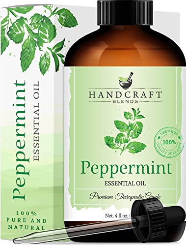 Handcraft pepermint eterično ulje i set esencijalnog ulja limunske trave - Ogroman 4 FL. Oz - čista i prirodna esencijalna ulja