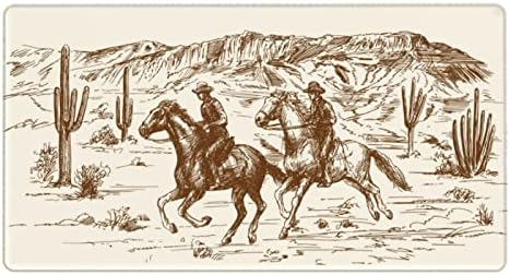 Veliki igraći miša jastučić pustinj pejzaž zapadni kaubojski jahanje konja Skica slikanje produžene miša mat za tipkovnicu za molbora