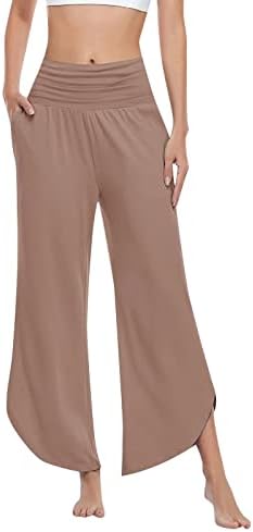 Miashui slatke ležerne hlače za žene udobne solidne boje joga pojas džep nepravilne sportske hlače za