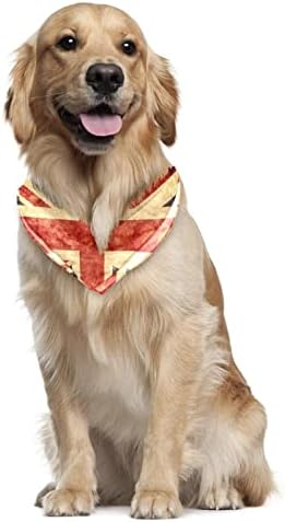 Bandane za pse S Vintage uzorkom zastave UK-a, 2 pakiranja mekog, perivog trokutastog šala za kućne ljubimce za velike pse, štence